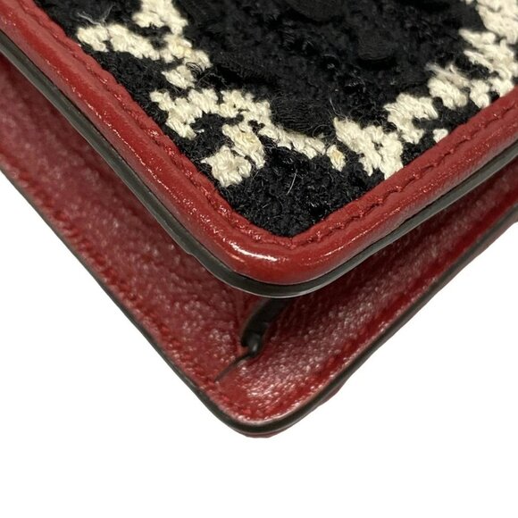 Auth GUCCI Dionysus 476432 Black White Bordeaux Tweeds Leather - Shoulder Bag - Picture 4 of 16